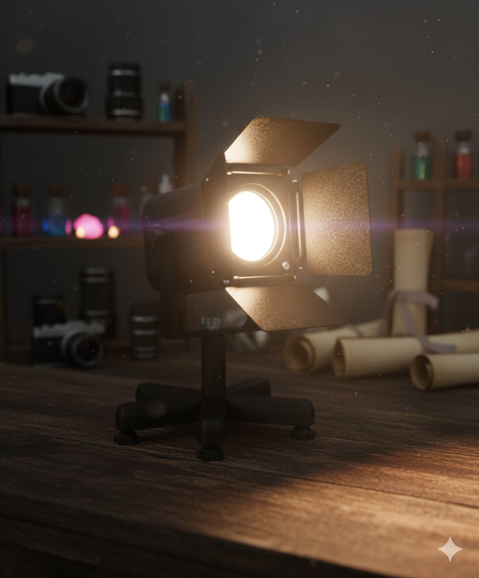 Theater Spotlight with Barn Doors