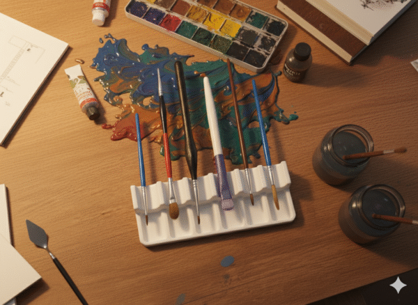 Minimalist 6-slot Brush Holder