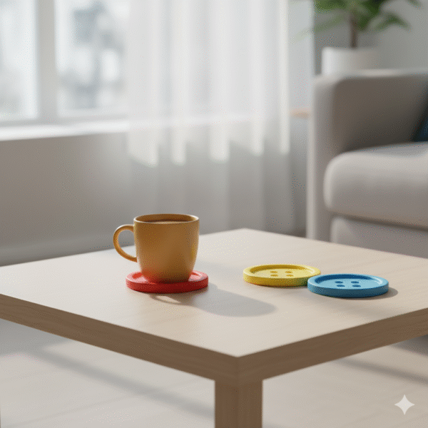 Whimsical Button Cup Coaster