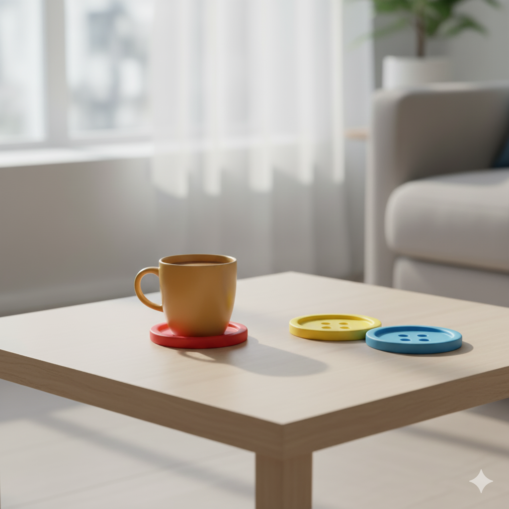 Whimsical Button Cup Coaster - Image 4