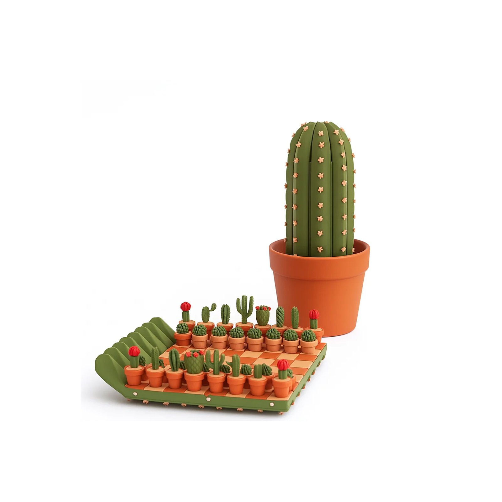 Charming Cacti Chess Set.
