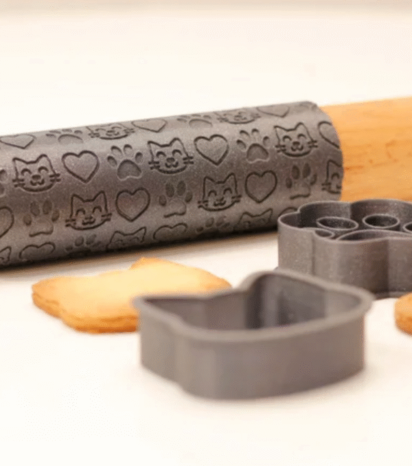 Cat Cookie Cutter/Rolling Pin Set