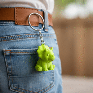 Cute Mini Triceratops Keychain - Image 2