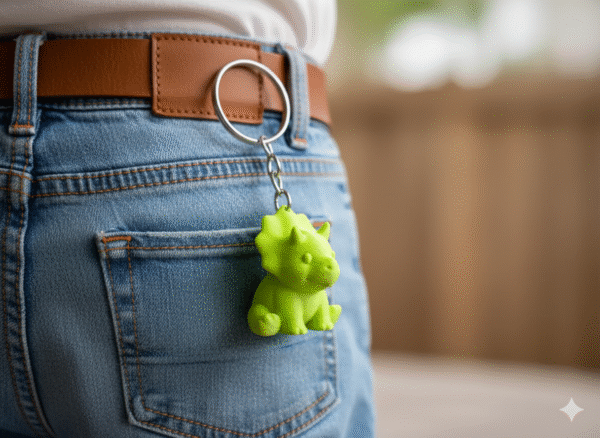 Cute Mini Triceratops Keychain