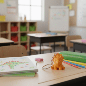 Cute Mini Triceratops Keychain - Image 3