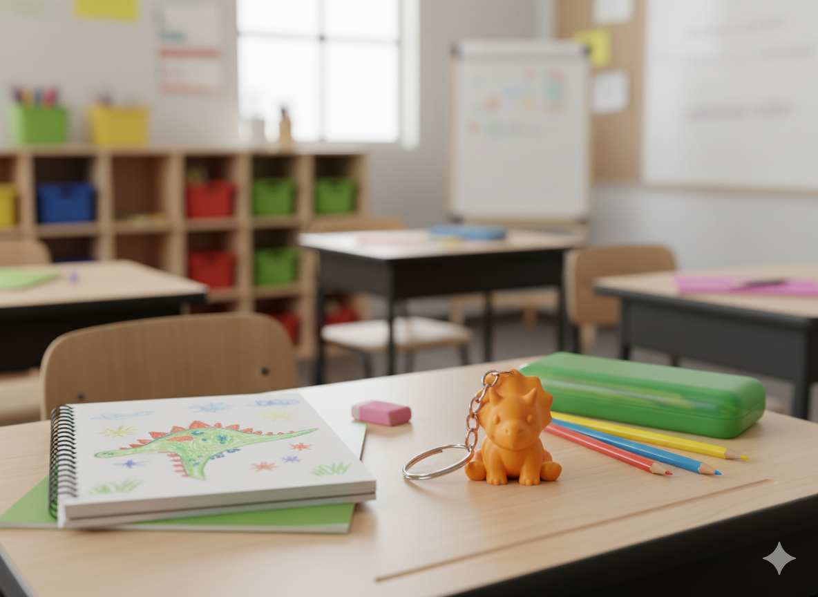 Cute Mini Triceratops Keychain - Image 3