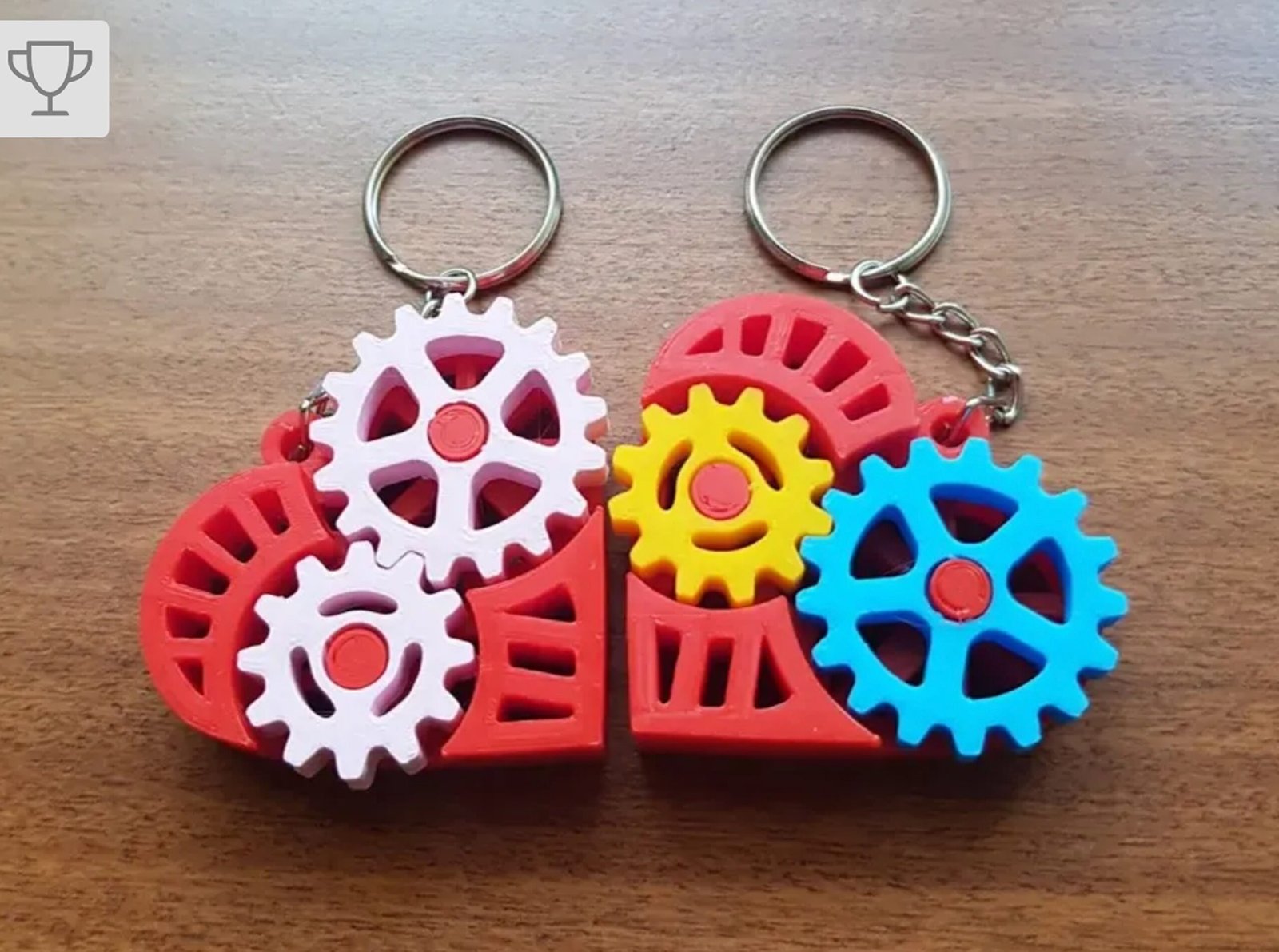 Gear Heart Fidget Keychain