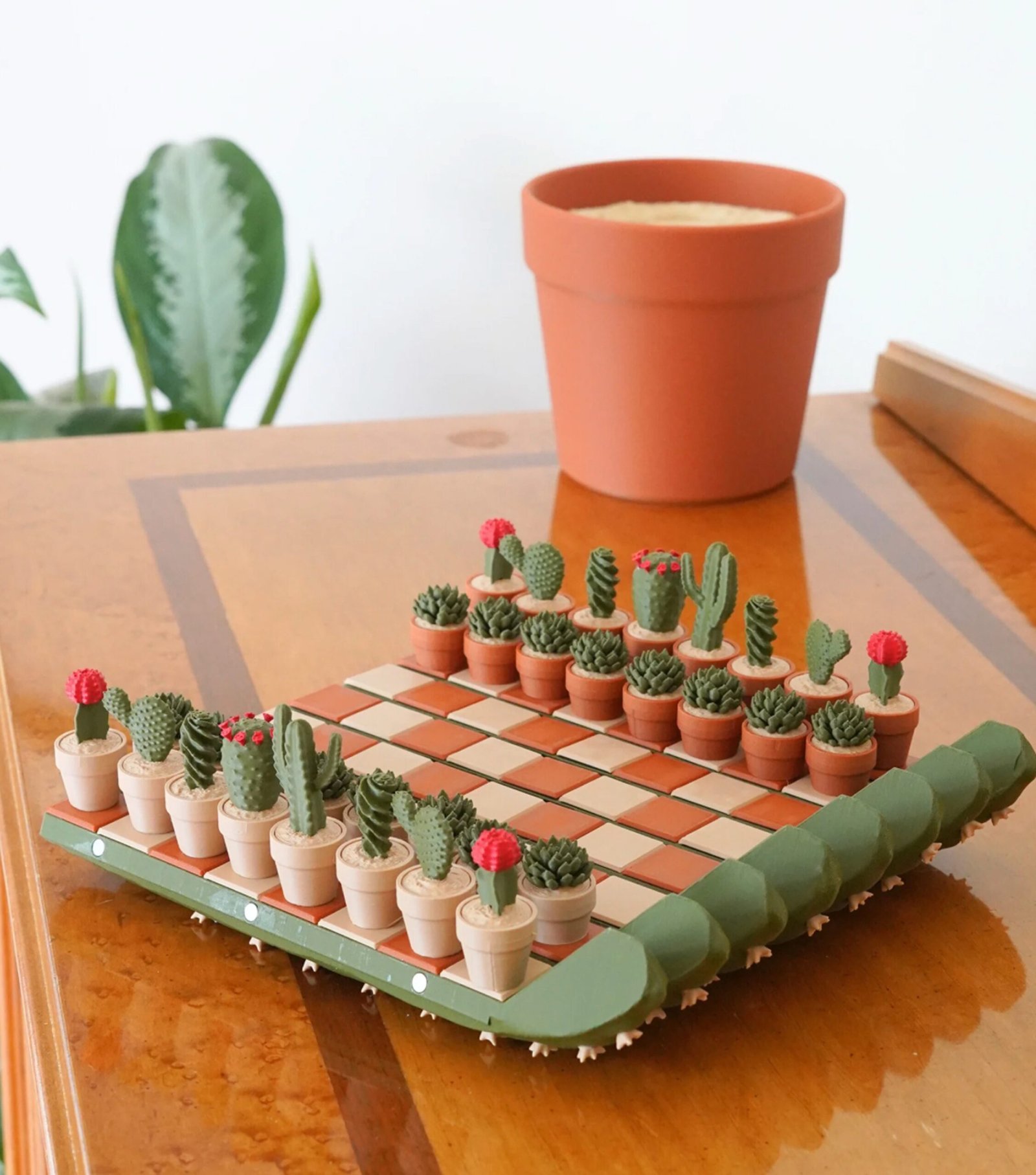 Charming Cacti Chess Set.