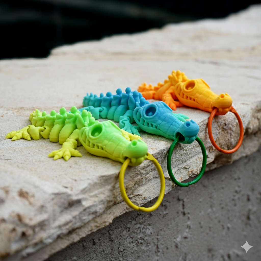 MINI Skeleton Crocodile Keychain - Image 3