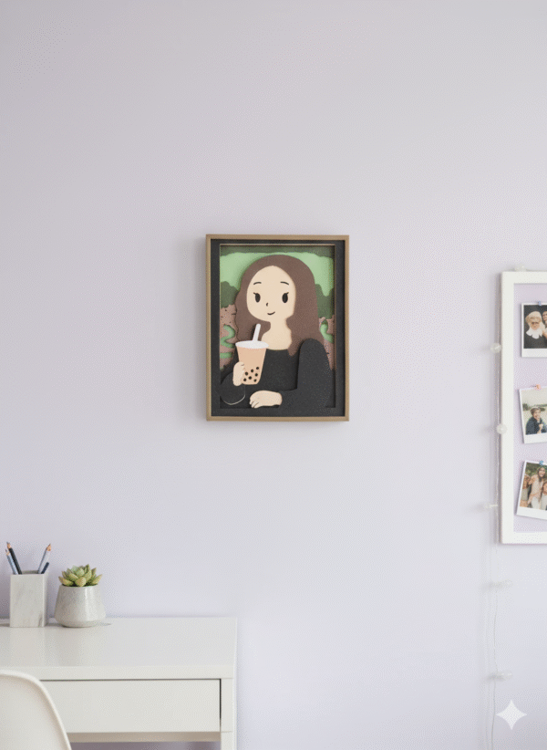 Mona Lisa Drinking Bubble Tea