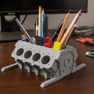 V8 Engine Block Pen Holder - Image 3