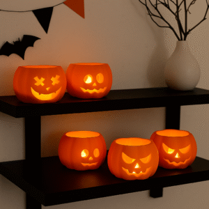 Pumpkin Tea Light Holder Set - Image 4