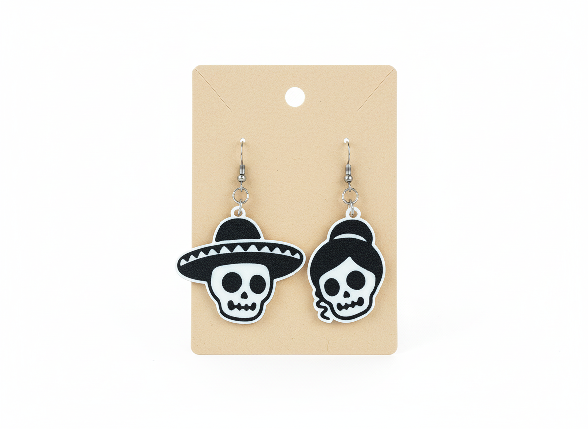 Multicolor Day Of The Dead Halloween Earrings!