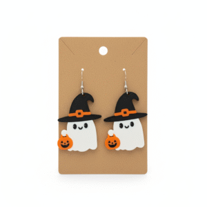 Cute Ghost Trick or Treat Earrings - Image 2