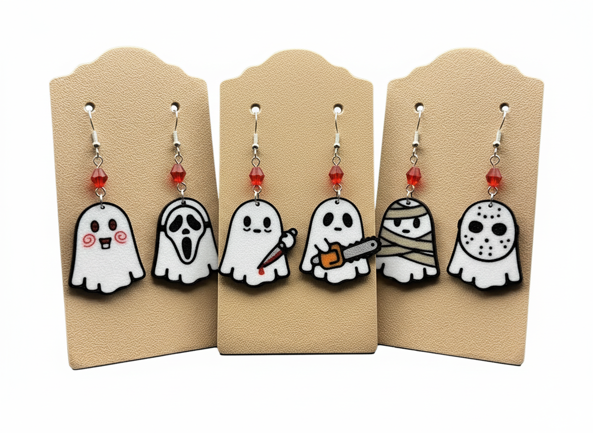 Horror Ghost Halloween Earrings