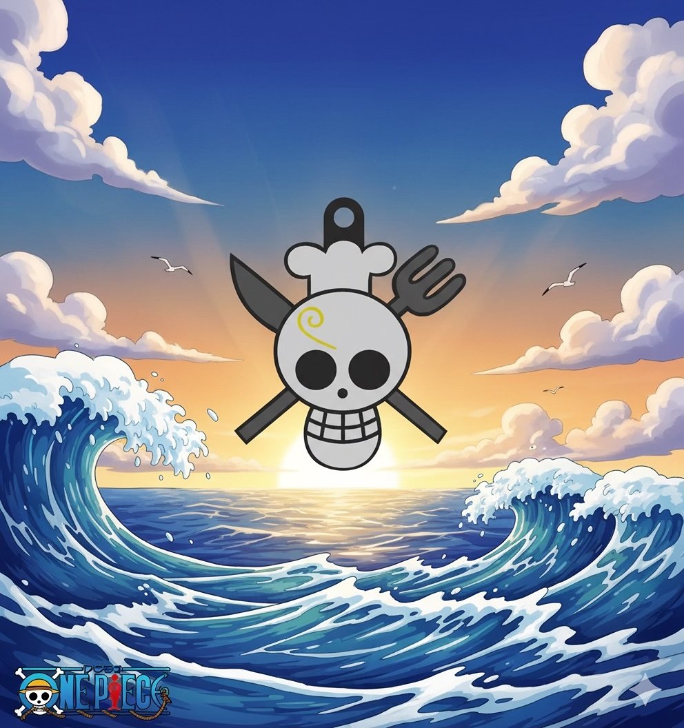 One Piece Chef Skull Keychain - Image 2