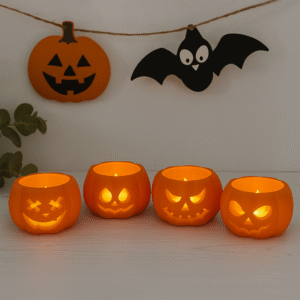 Pumpkin Tea Light Holder Set - Image 3
