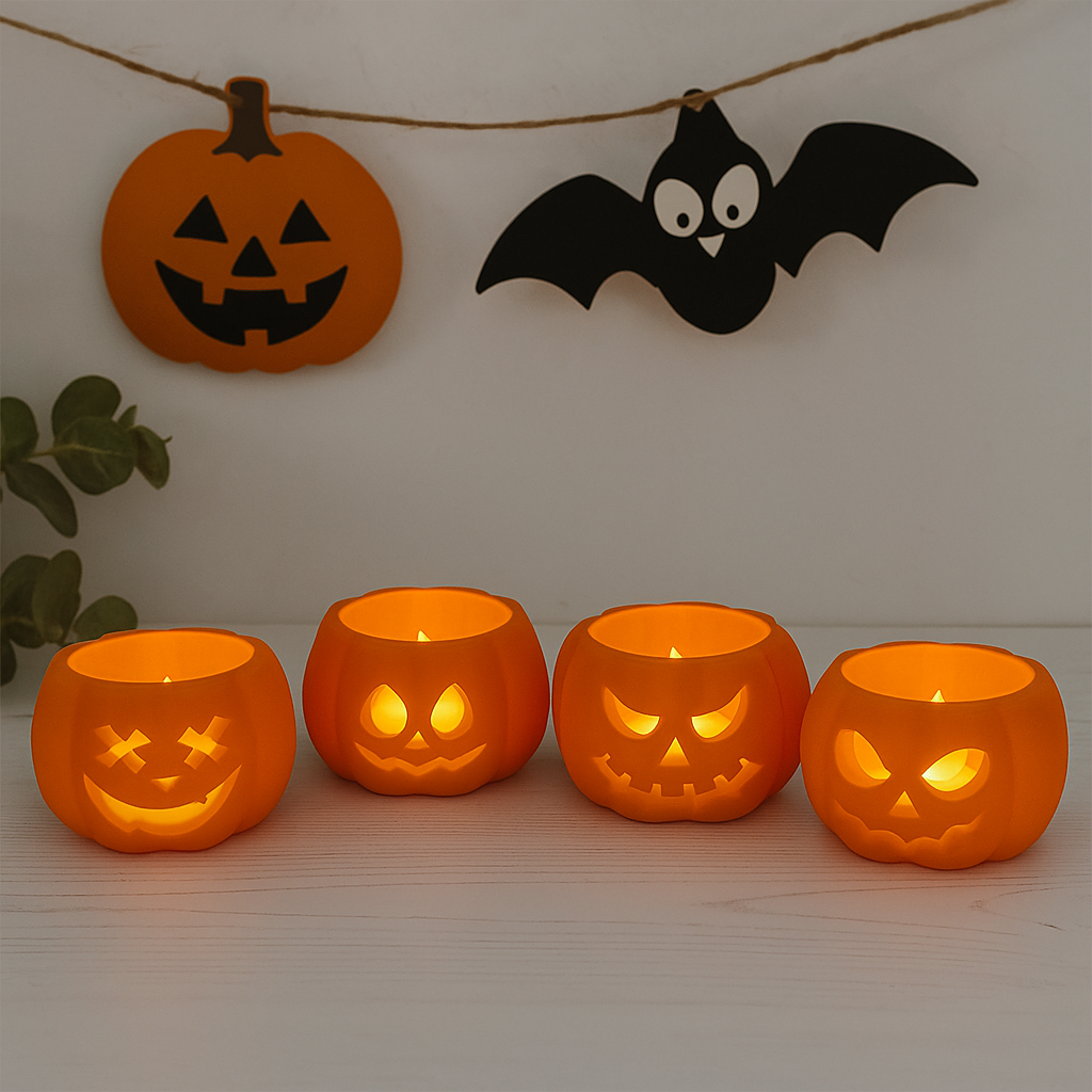 Pumpkin Tea Light Holder Set - Image 3