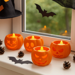 Pumpkin Tea Light Holder Set - Image 2