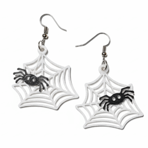 Dangling Spider Web Earrings - Image 1
