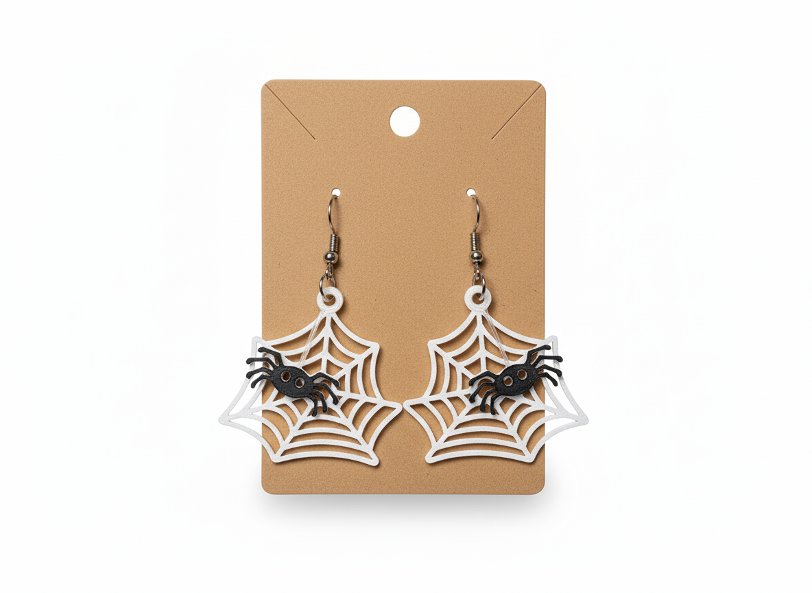 Dangling Spider Web Earrings