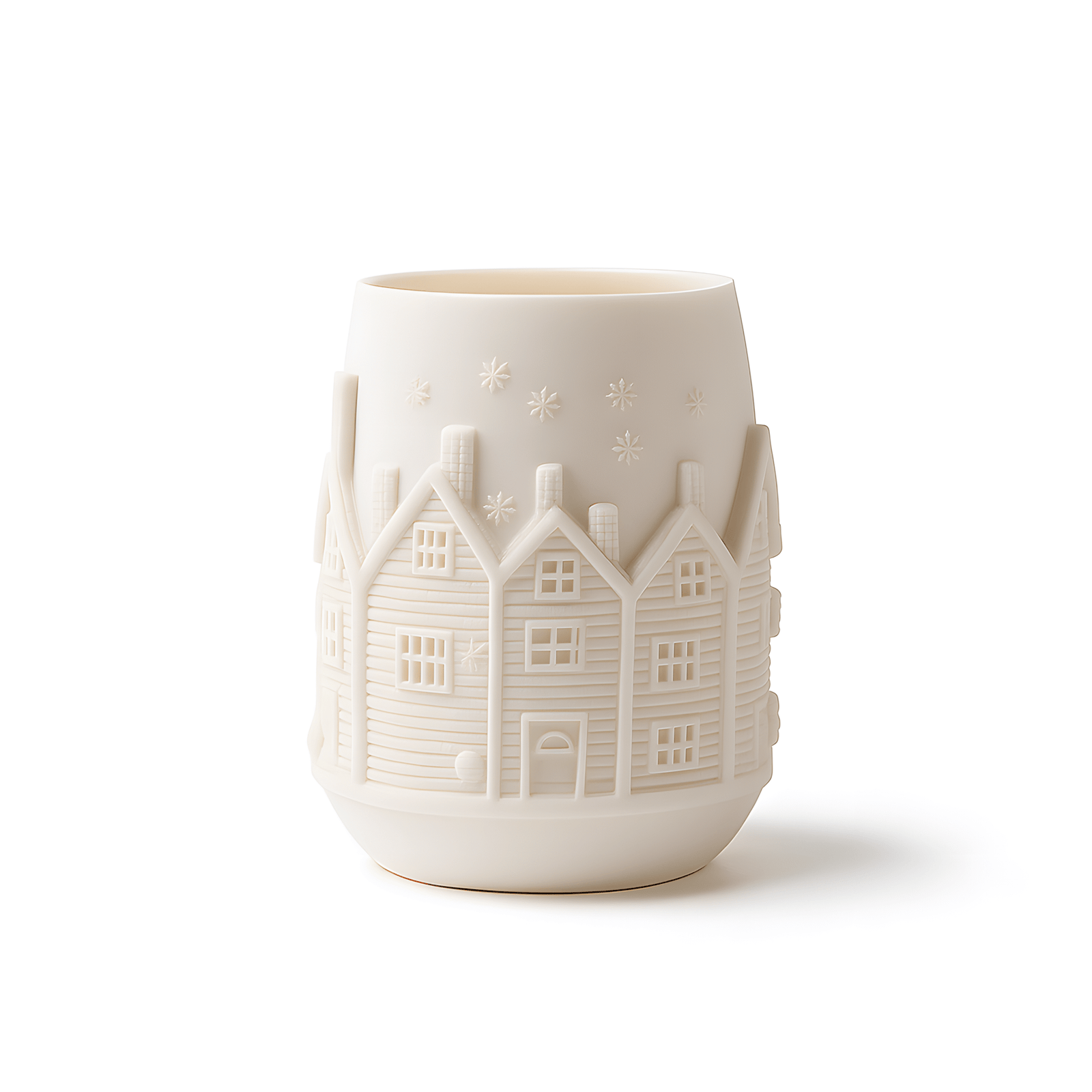 Festive Christmas Houses Vase