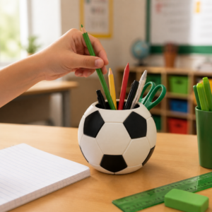 Football-Shaped Pen and Pencil Holder - Image 3