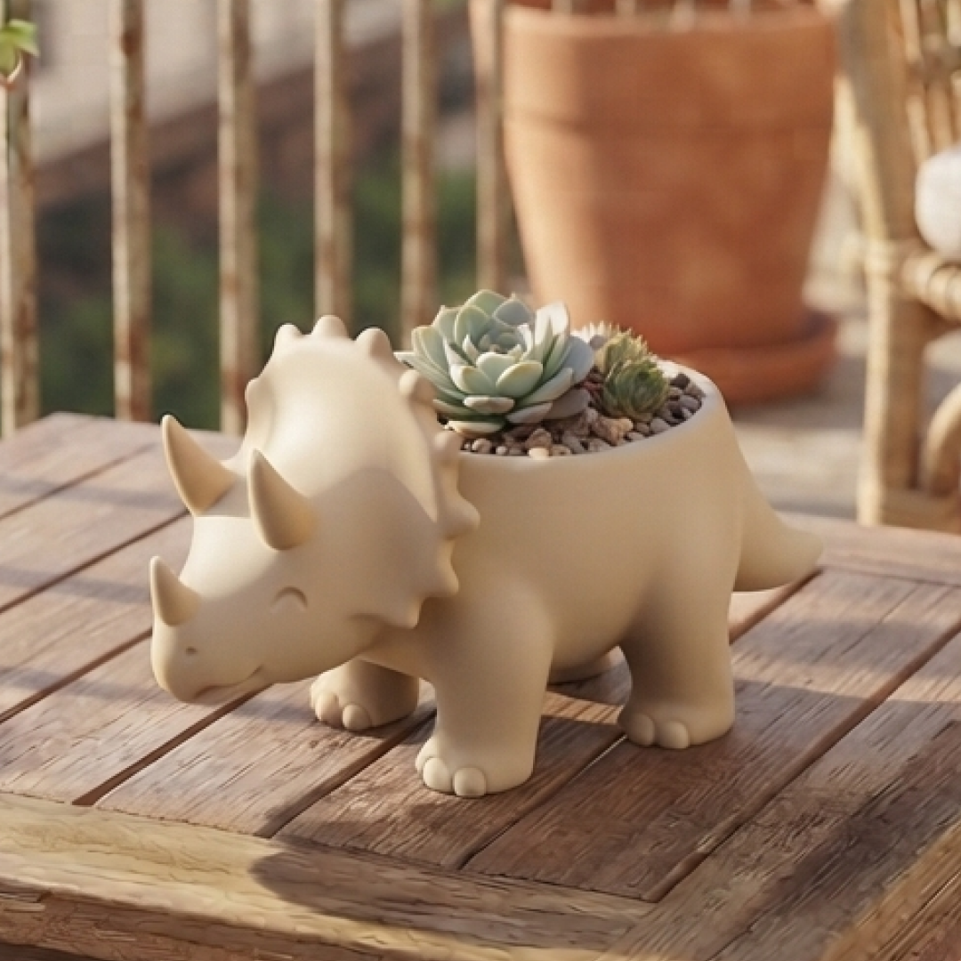 Triceratops Planter
